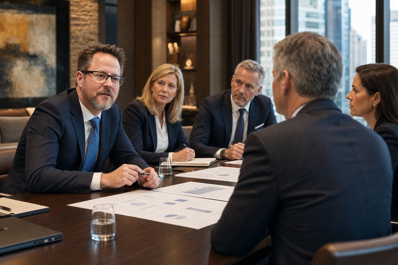 David Stott framing an enterprise decision with a C-suite leadership team
